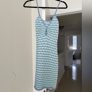 Turquoise and green mini dress